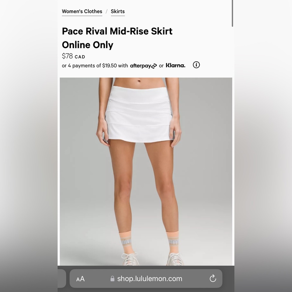 Rival Lulu Lemon Skirt White